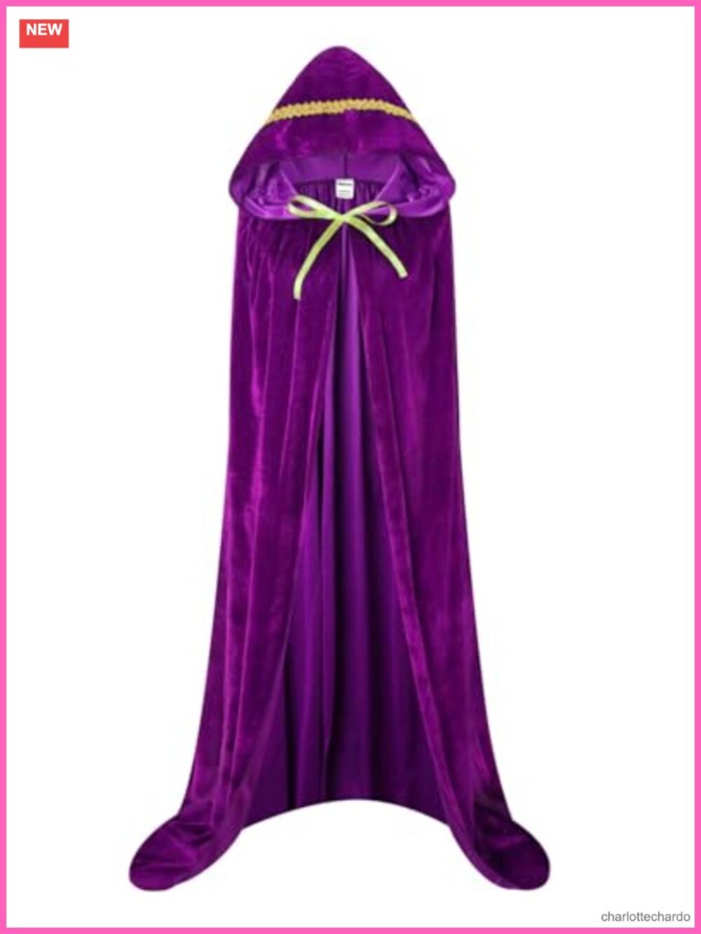 Long Hooded Velvet Cape Cloak Halloween Costume Witch Vampire Adult